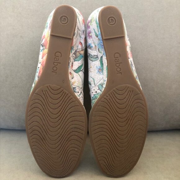 Gabor Rayah Printed Leather Shoes / Ballet Flat / Low Wedge, Size EU 39 / US 8.5 - Picture 7 of 9